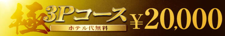 【ホテル代無料】【極・3Pコース】【60分：総額20,000円】 