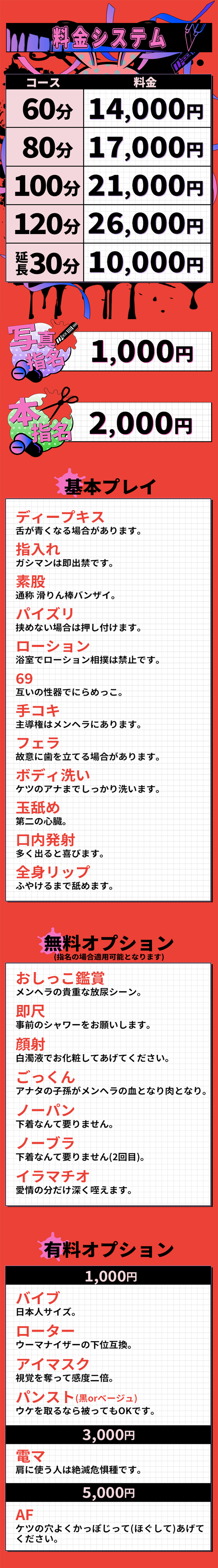 メンヘラ専門デリヘル ゼロワン 横浜本店の料金システム